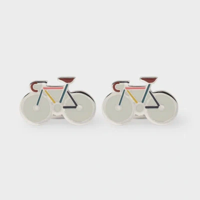 Paul Smith Silver Bike Cufflinks Grey