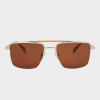Paul Smith Silver Caramel 'landor' Sunglasses Metallics In Metallics