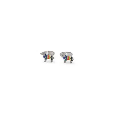 Paul Smith Dog In Jumper Themed Mini Cufflinks In Metallic