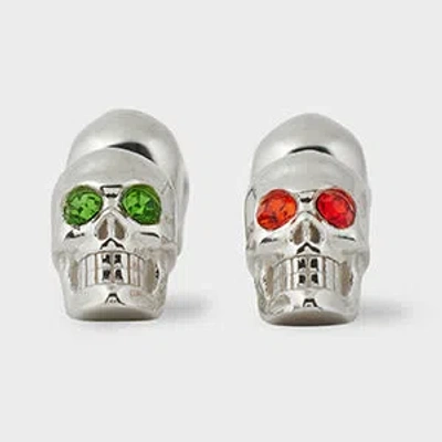 Paul Smith Silver Gem Eye Skull Cufflinks Multicolour