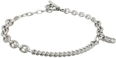 Paul Smith Silver Mixed Chain Bracelet In 82