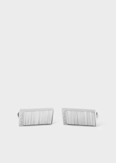 Paul Smith Silver Mother-of-pearl Stripe Cufflinks