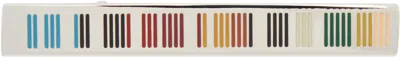 Paul Smith Silver Signature Stripe Tie Bar In 92 Multicolour
