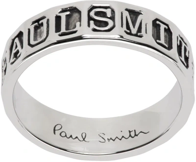 Paul Smith Silver Stamp Ring In 82 Metallics