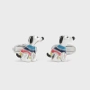 Paul Smith Silver 'stripe Jumper' Dog Cufflinks Multicolour In Multicolour