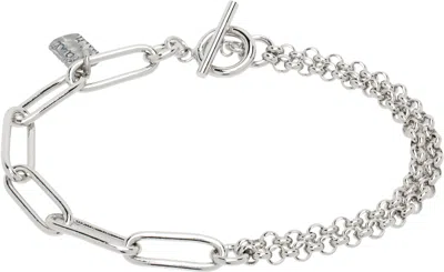 Paul Smith Silver Two Chain Bracelet In 82 Metallic