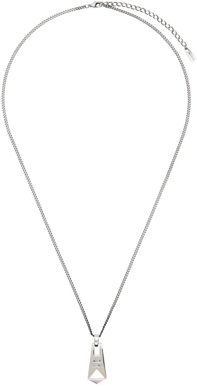 Paul Smith Silver Zip Necklace In 82 Metallics