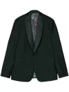 Paul Smith Tailored-fit Dark Green Wool-mohair Evening Blazer In Green