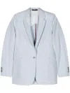 Paul Smith Single-breasted Linen Blazer In Clear Blue