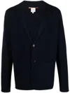 Paul Smith Single-breasted Merino-wool Knitted Jacket In Blue