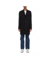 Paul Smith Single-breasted Lapel Coat In Black