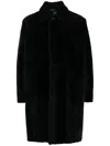 Paul Smith Single-breasted Leather Coat In Black