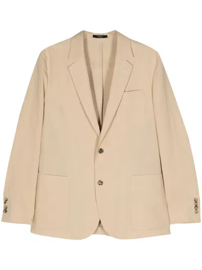 Paul Smith Single-breasted Linen Blazer In Neutrals
