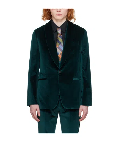 Paul Smith Single-breasted Velvet Blazer In Black