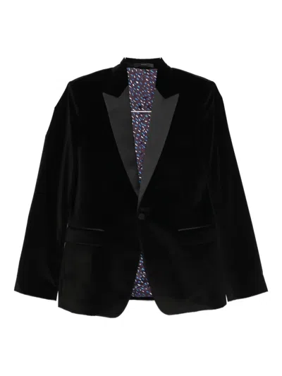 Paul Smith Single-breasted Velvet Suit In Black
