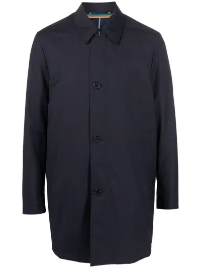 PAUL SMITH SINGLE-BREASTED WOOL AND COTTON TRENCH COAT WITH VEST