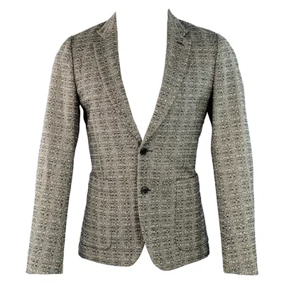 Pre-owned Paul Smith Size 36 Black White Woven Wool Notch Lapel Sport Coat