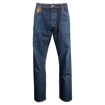 Pre-owned Paul Smith Size 36 Blue Contrast Stitch Cotton Straight Japanese Selvedge Jeans