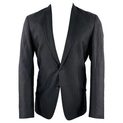 Pre-owned Paul Smith Size 38 Black Cotton Blend Single Breasted Sport Coat