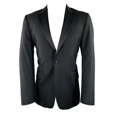 Pre-owned Paul Smith Size 38 Black Wool Mohair Tuxedo Sport Coat