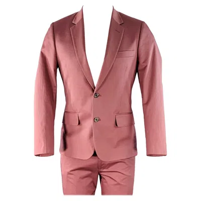 Pre-owned Paul Smith Size 38 Burgundy Mauve Cotton Blend Single Breasted Slim Fit Suit In Red