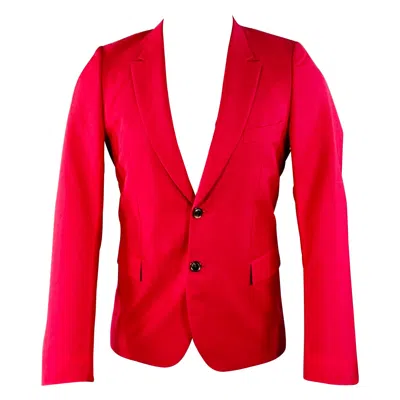 Pre-owned Paul Smith Size 38 Red Black Wool Mohair Peak Lapel Sport Coat
