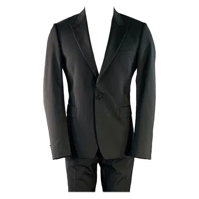 Pre-owned Paul Smith Size 40 Black Wool Mohair Peak Lapel Single Button Tuxedo