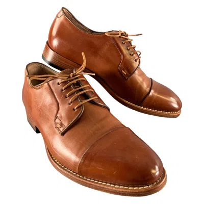 Pre-owned Paul Smith Size 7 Brown Leather Cap Toe Lace Up Shoes