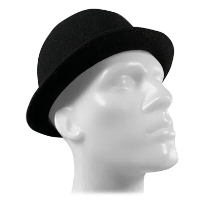 Pre-owned Paul Smith Size 7.5 Black Grey Wool Felt Hats In Gray
