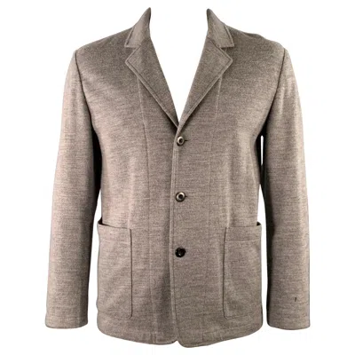 Pre-owned Paul Smith Size L Grey Heather Wool Blend Single Breasted Notch Lapel Buttoned Jacket In Gray