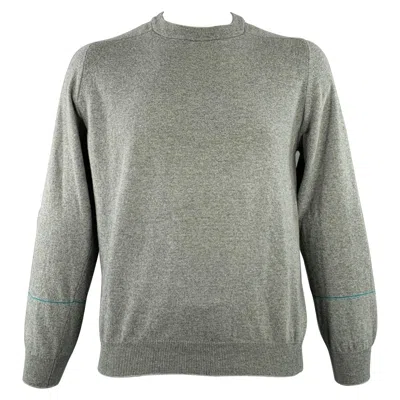 Pre-owned Paul Smith Size L Grey Lambswool Cotton Crew Neck Pullover In Gray