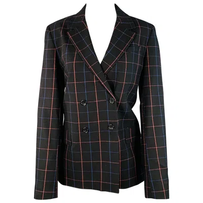 Pre-owned Paul Smith Size M Black Blue Orange Window Pane Double Breasted Jacket Blazer
