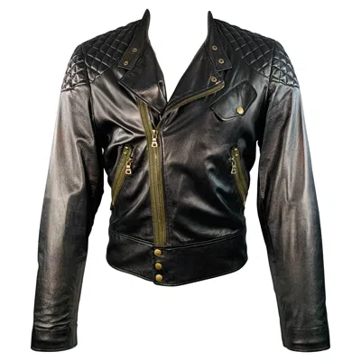 Pre-owned Paul Smith Size M Black Leather Quilted Biker Jacket