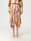 Paul Smith Women's Orange 'floral Paint' Midi Skirt