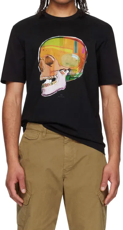 PAUL SMITH SKULL SKETCH PRINT T-SHIRT IN BLACK