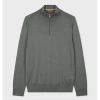 Paul Smith Slate Green Merino Wool Half-zip Sweater In Green