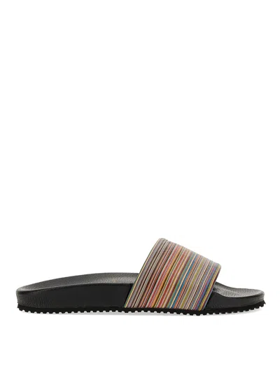Paul Smith Slide Sandal With Logo In Multicolour