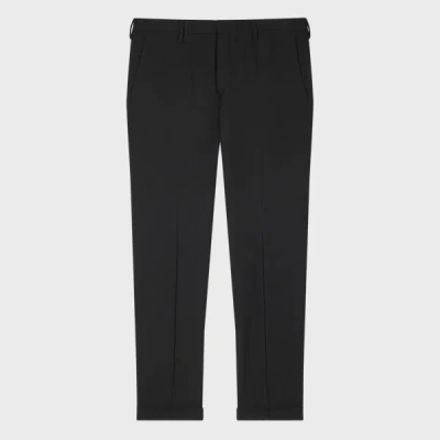 Paul Smith Slim-fit Black Two-ply Merino Wool Trousers