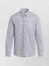 Paul Smith Cotton Long Sleeves Shirt With Floal Pattern In Blue