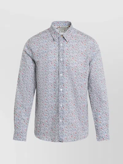 PAUL SMITH SLIM FIT COTTON SHIRT WITH FLOWERED PRINT