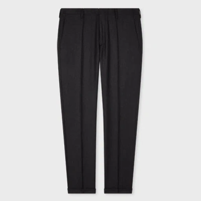 Paul Smith Slim-fit Dark Charcoal Overdyed Wool-cashmere Flannel Trousers Grey