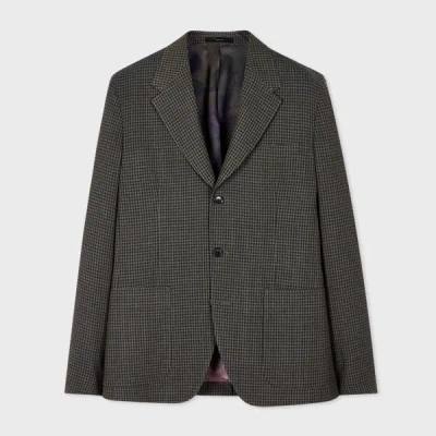 Paul Smith Slim-fit Green Gingham Check Stretch-wool Three-button Blazer