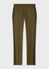 Paul Smith Slim-fit Khaki Wool-mohair Evening Trousers Brown In Brown
