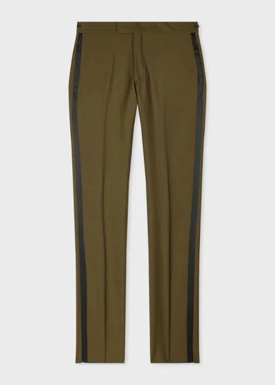 Paul Smith Slim-fit Khaki Wool-mohair Evening Trousers Brown
