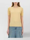 Paul Smith Womens Knitted Short Sleeves Top Crewneck In Yellow