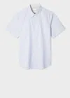 Paul Smith Short-sleeve Buttoned Geo Stripe Shirt In White