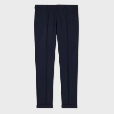 Paul Smith Slim-fit Navy Wool Nep Trousers Blue