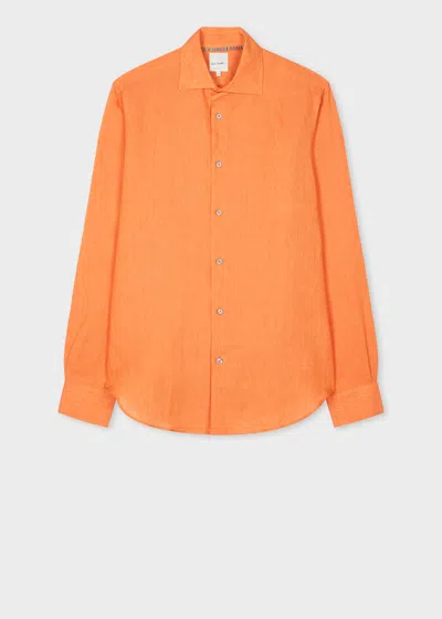 Paul Smith Slim-fit Orange Linen Shirt