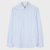 Paul Smith Slim-fit Pale Blue 'signature Stripe' Cotton Shirt In Blue