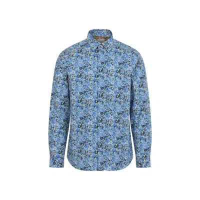 Paul Smith Blue Slim Fit Organic Cotton Shirt